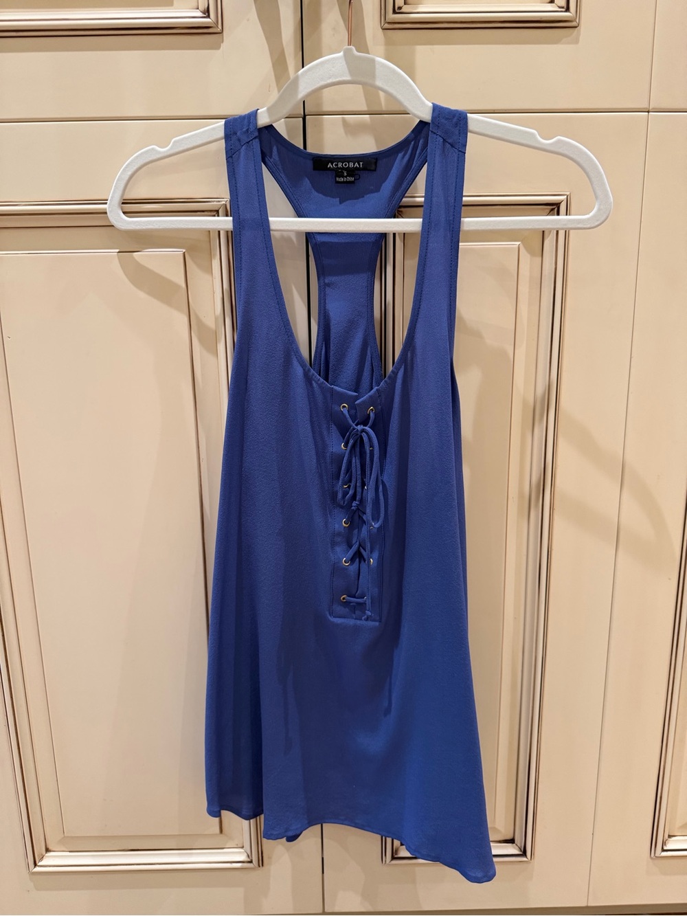 Acrobat Royal Blue Lace-Up Racerback Tank Top